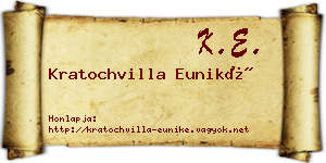 Kratochvilla Euniké névjegykártya